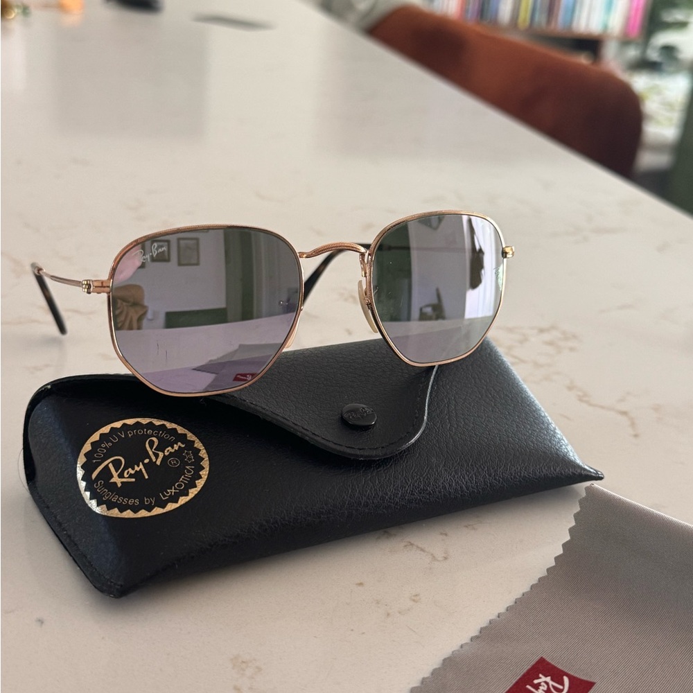 Ray-Ban Hexagonal Gold & Pink